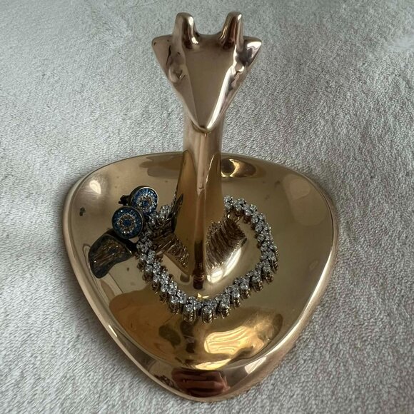 Rare Jonathan Adler Brass Giraffe Jewelry Dish - Picture 2 of 8